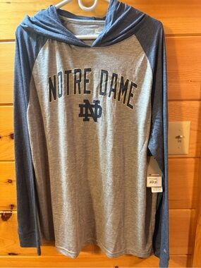 Colosseum Gray & Navy Raglan Hooded Tee